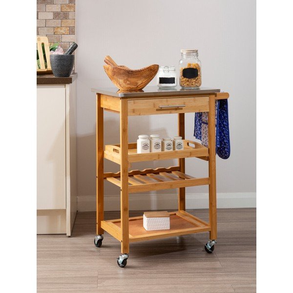 Bambusest serveerimislaud ratastel 41x58 cm Harlow - Premier Housewares-image-3