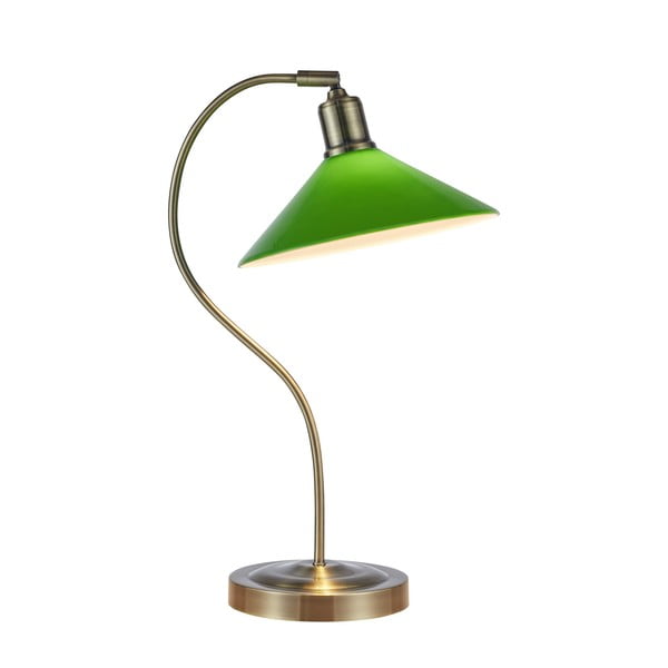 Roheline-messingivärvi lauavalgusti klaasist varjuga (kõrgus 49 cm) Vela - Markslöjd