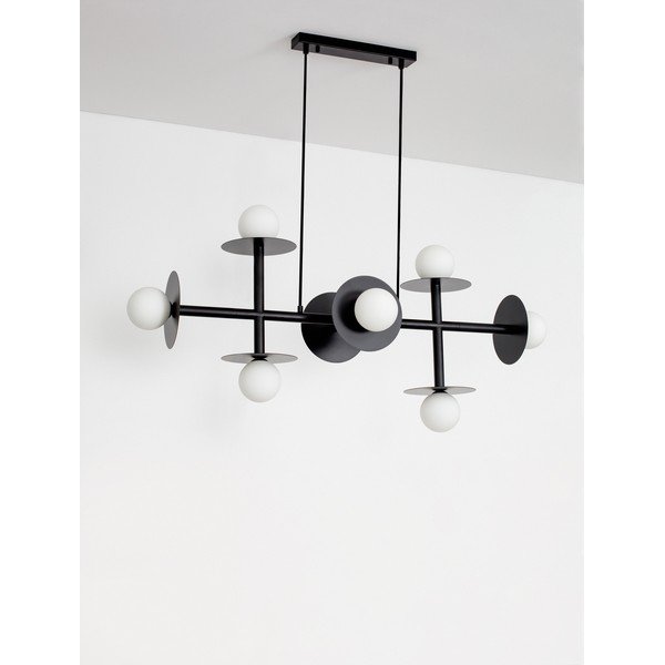 Valge/must metallist ripplamp klaasist varjuga Pielo - Nova Luce-image-3