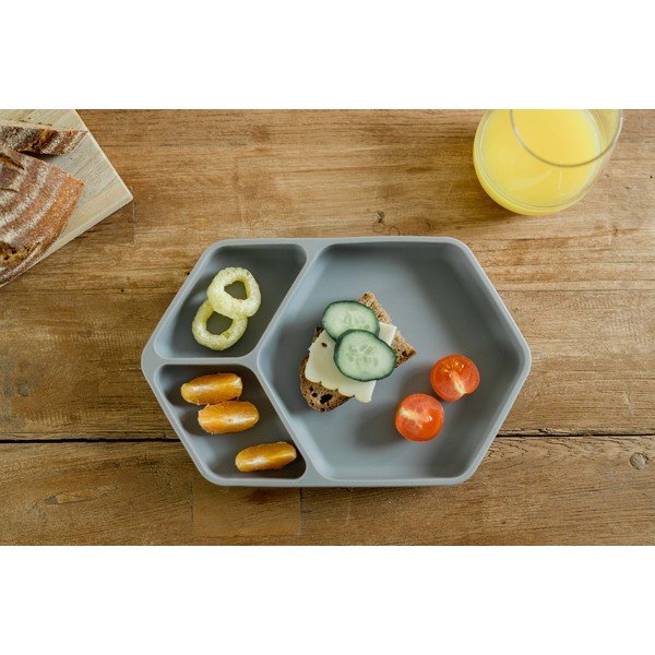 Hall silikoonist beebi taldrik 16x25 cm – Kindsgut-image-1