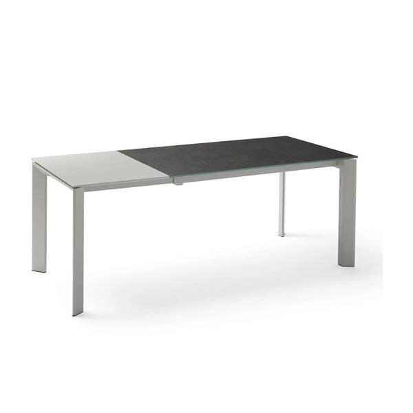 Šedo-černý rozkládací jídelní stůl sømcasa Lisa, délka 140/200 cm