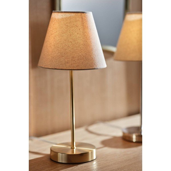 Beež/messingvärvi kangast laualamp (kõrgus 39 cm) Lasse - Jotex-image-1