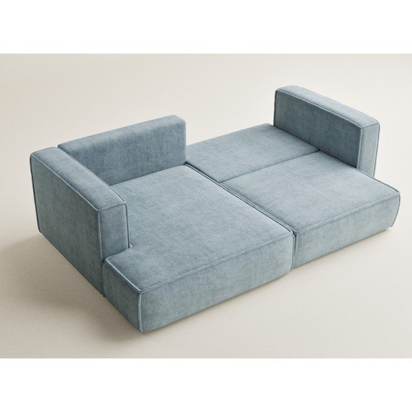 Helesinine šenilldiivanvoodi/panipaigaga nurgadiivan (vasak nurk/diivanvoodiga) Velto - Maison de Rêve-image-3