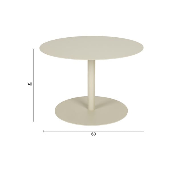 Kreem terasest ümmargune diivanilaud ø 60 cm Snow - Zuiver-image-4
