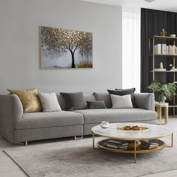 Maal 60x90 cm Golden Leaves-image-1