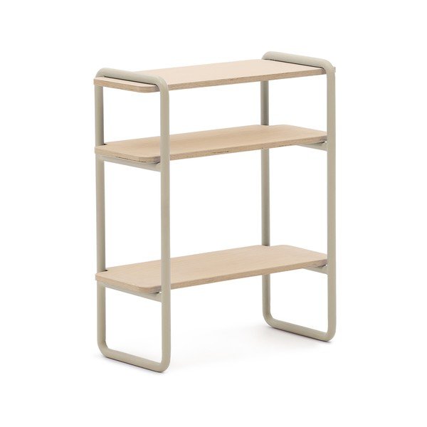 Beež rippuv laste raamaturiiul 60x70x28 cm Tinn - Kave Home