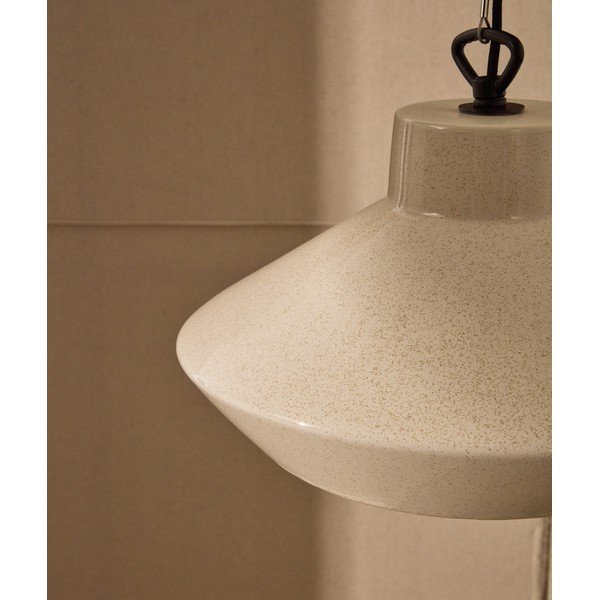 Beež ripplamp keraamilise varjuga, ø 31 cm Portol - Kave Home-image-2