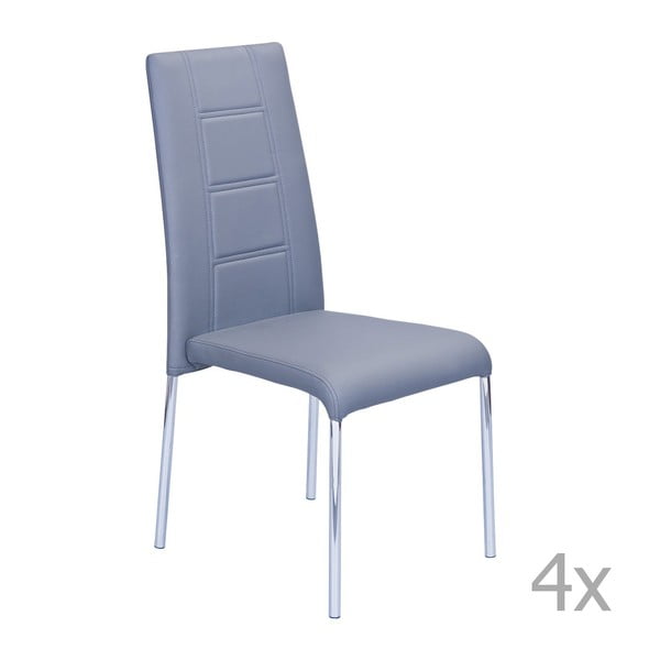 Sada 4 šedých jídelních židlí 13Casa Bilbao