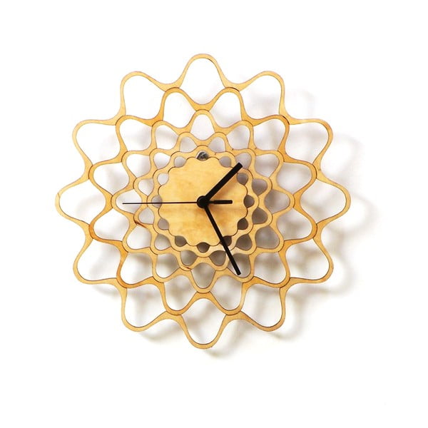 Dřevěné hodiny Embroidery, 29 cm