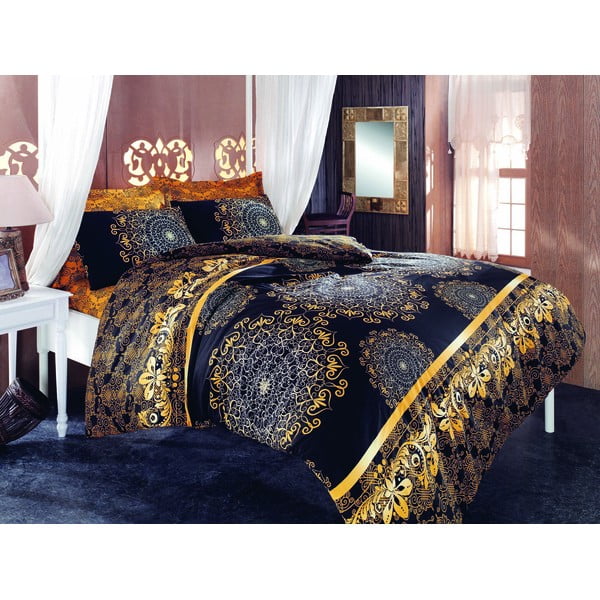 Must kaheinimese voodipesu koos linadega Osman, 200 x 220 cm Osmanli - Mijolnir