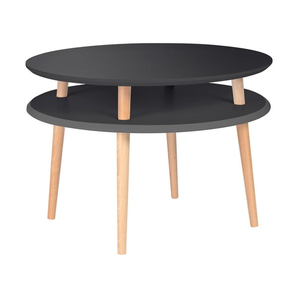 Graafiithall naturaalsete jalgadega kohvilaud UFO, Ø 70 cm Ufo - Ragaba