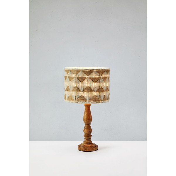 Pruun lauavalgusti tekstiilist-džuudist varjuga (kõrgus 45 cm) Ano - Markslöjd-image-3