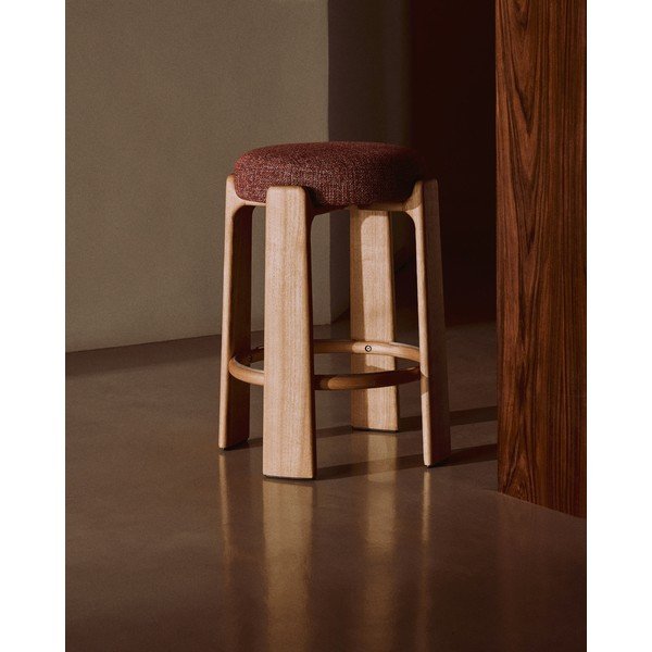 Terrakottapunane saarepuust baaritool (istme kõrgus 65 cm) Granite - Kave Home-image-1