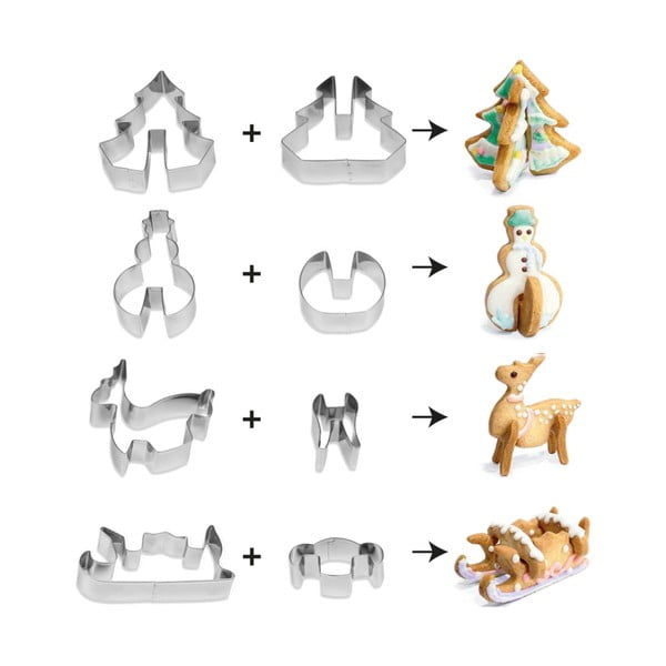 4 jõuluküpsise 3D küpsise komplekt - Guardini-image-1