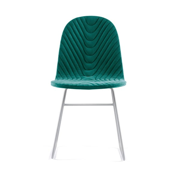 Tyrkysová židle s kovovými nohami Iker Mannequin V Wave
