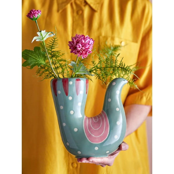 Roheline käsitsi maalitud kivivara vaas (kõrgus 19 cm) Trudy - Bloomingville-image-3