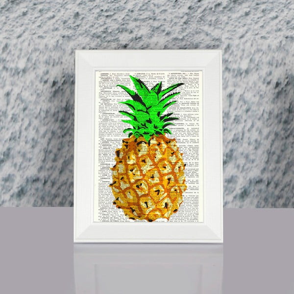 Zarámovaný obraz Dekorjinal Pouff Ananas, 23 x 17 cm