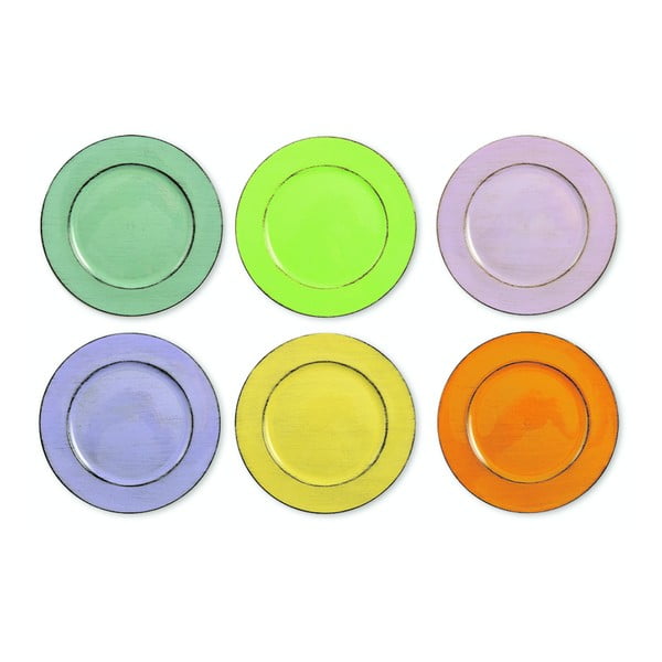 Sada 6 barevných talířů Villa d'Este Cascina, ø 33 cm