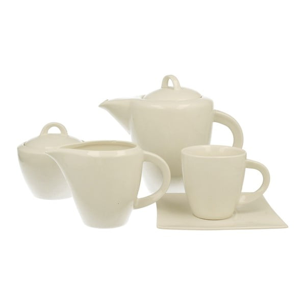15dílný kávový set z bílého porcelánu Duo Gift