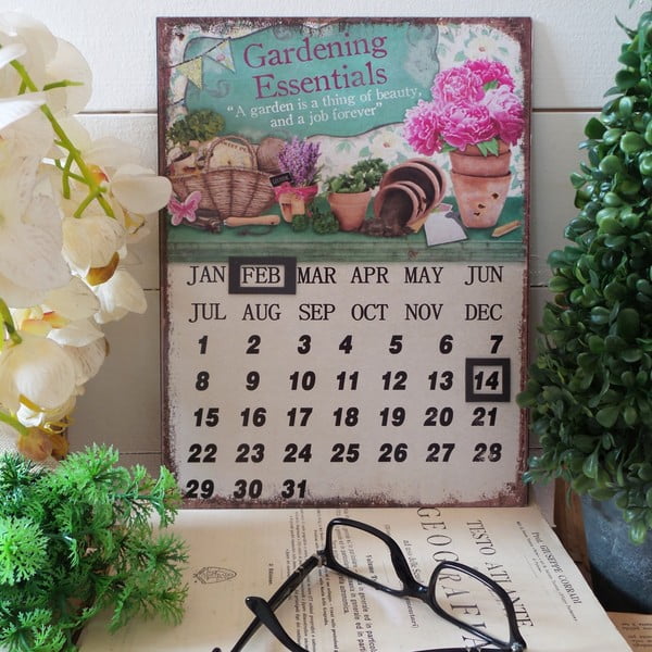 Stolní kovový kalendář Gardening Essentials