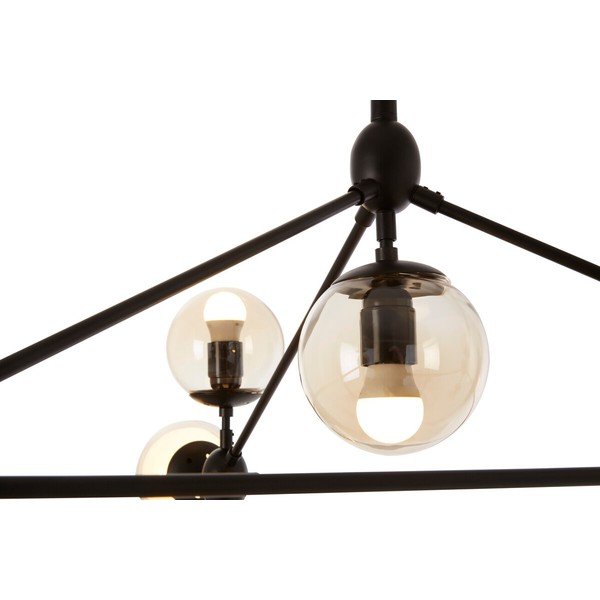 Must metallist ripplamp klaasist varjuga Abira - Premier Housewares-image-1