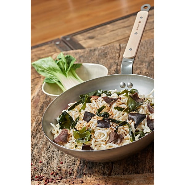 Terasest WOK-pann B Bois, ø 28 cm Mineral B - de Buyer-image-1