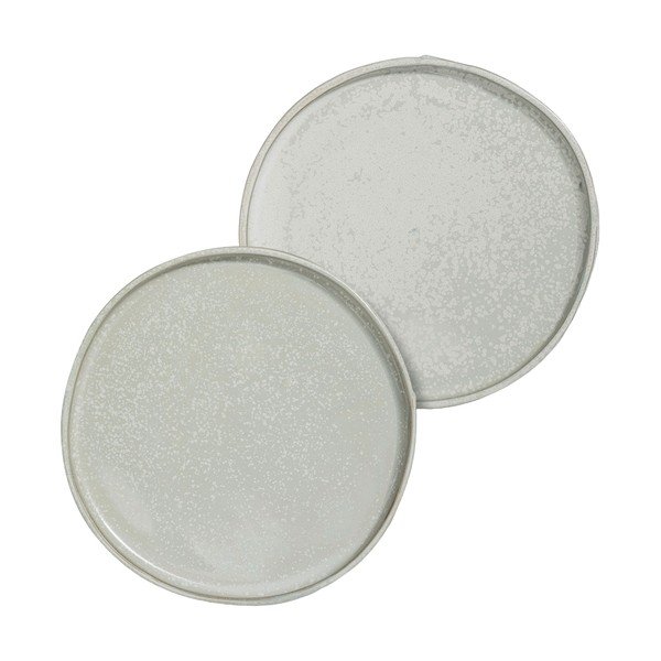Valged taldrikud 2 tk komplektis kivist ø 20 cm Sand Grain - Mette Ditmer Denmark-image-2
