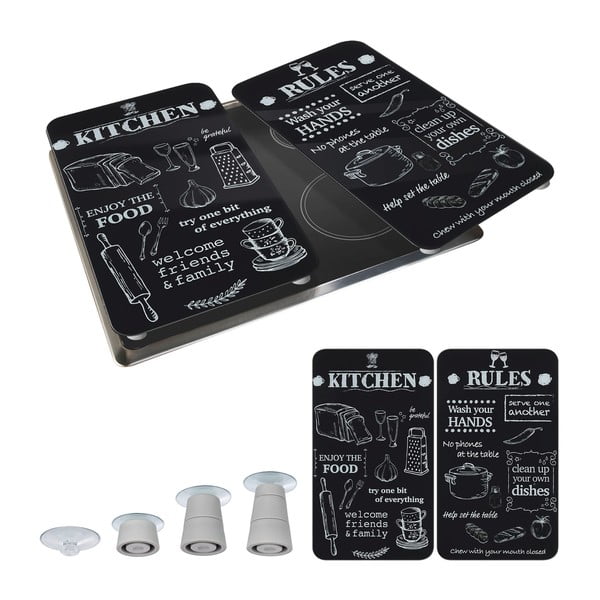 Karastatud klaasist pliidikatted 2tk komplektis 52x30 cm Kitchen Rules - Maximex-image-2