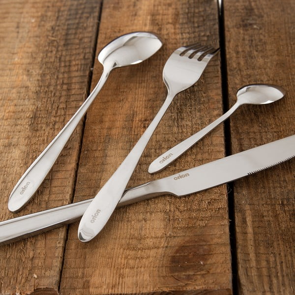 24-osaline hõbedane roostevabast terasest söögiriistade komplekt Mirror - Orion-image-3