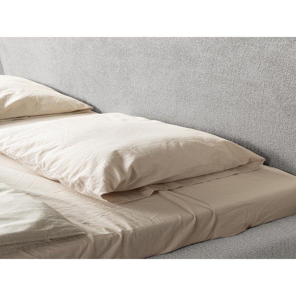 Helehall polsterdatud kaheinimesevoodi koos voodipõhjaga 140x200 cm Makana - Makamii-image-1