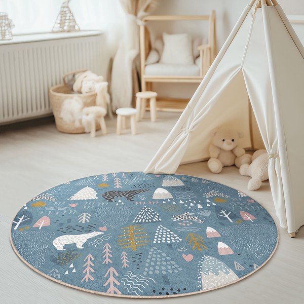 Sinine pestav laste mänguvaip ø100 cm Forest Land - Mila Home-image-3