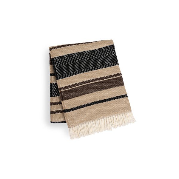 Pruun pleed puuvilla seguga 140x180 cm Luxor – Euromant