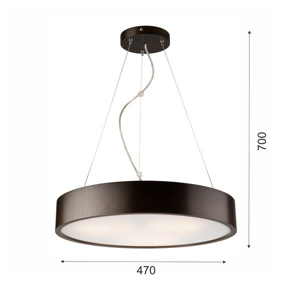 Tumepruun rippvalgusti klaasist varjuga ø 47 cm Eveline – LAMKUR-image-4