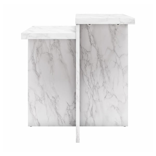 Valge marmorimitatsiooniga diivanilaud 56x56 cm Brielle - CosmoLiving by Cosmopolitan-image-2