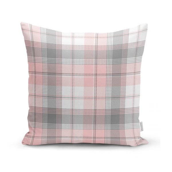 Hall ja roosa dekoratiivne padjapüür flanell, 45 x 45 cm - Minimalist Cushion Covers