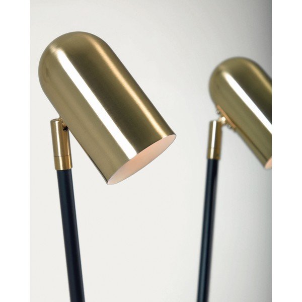 Must-kuldne põrandavalgusti metallist varjuga (kõrgus 152 cm) Clemence - Kave Home-image-4