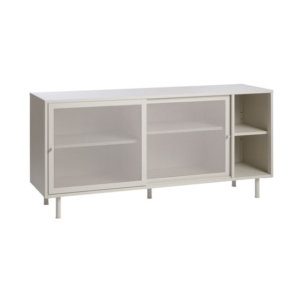 Valge metallist lükandustega madal kummut 160x75 cm Veep - Unique Furniture-image-4
