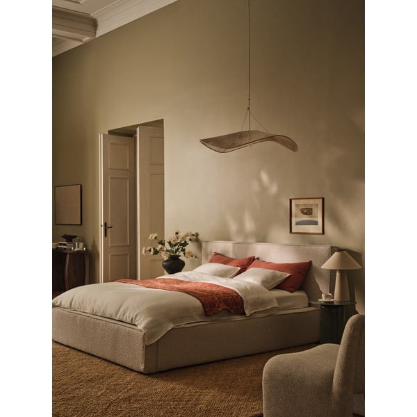 Kreemikas polsterdatud voodi peats 249x100 cm Olivia – Micadoni-image-3