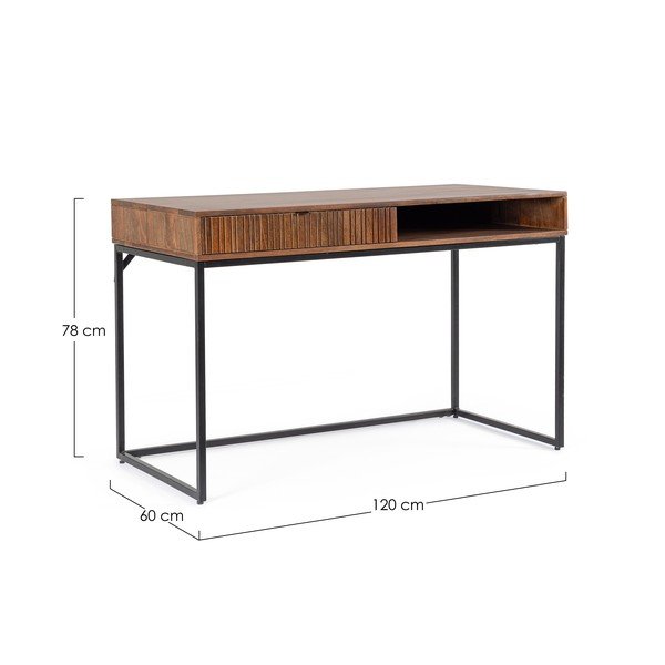 Mangopuidust lauaplaadiga töölaud, 60x120 cm Tadita – Bizzotto-image-4