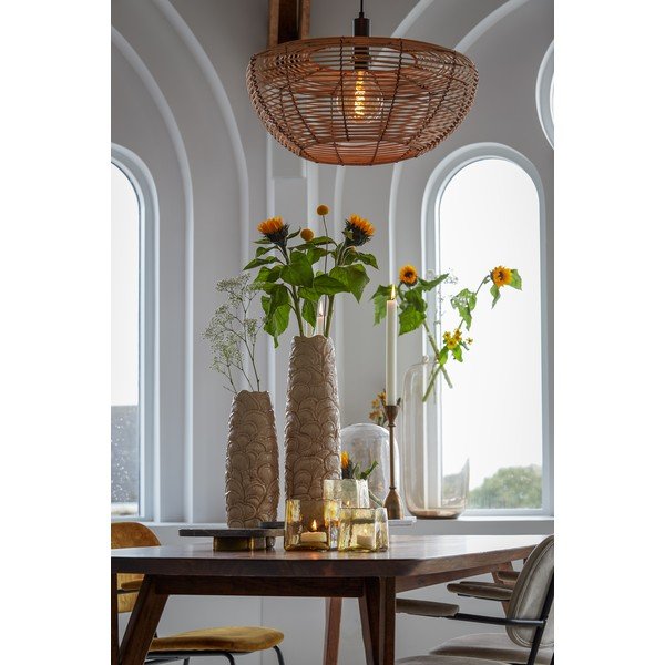 Naturaalset värvi laevalgusti rotangist lambivarjundiga ø 50 cm Milan - Light & Living-image-2