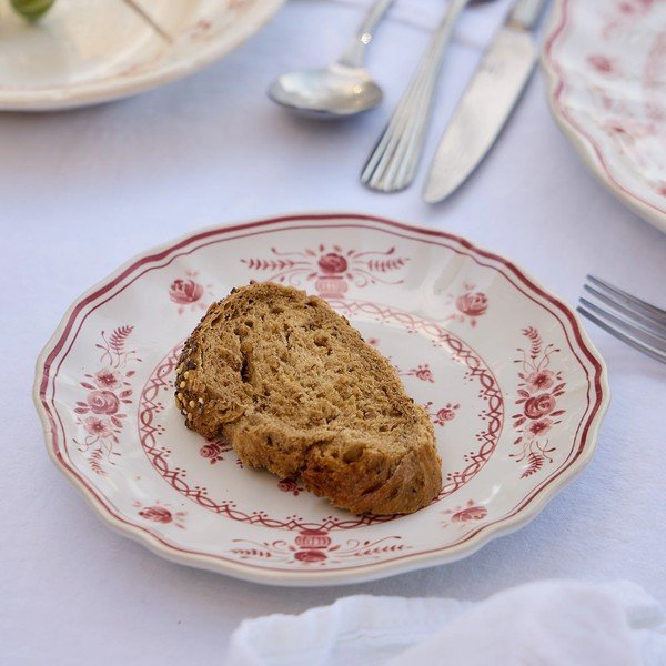 Punane/valge savinõust magustoidutaldrik ø 17 cm Vila - Costa Nova-image-1