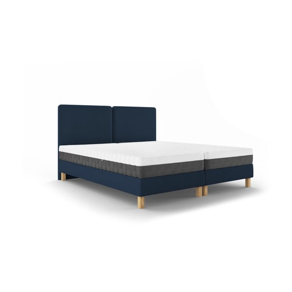 Tumesinine topitud kaheinimese voodi koos võrega 160x200 cm Lotus - Mazzini Beds