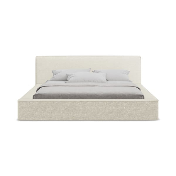 Kreem polsterdatud kaheinimesevoodi koos voodipõhja ja panipaigaga 160x200 cm Noho - Makamii-image-4