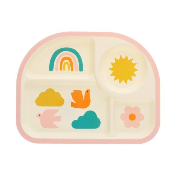 Beež plastmassist lastetaldrik 21x27 cm Rainbow Garden - Rex London