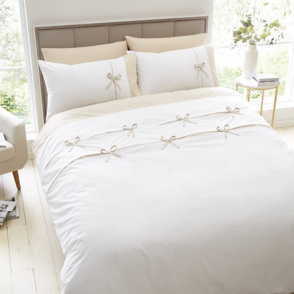 Valge voodipesu kaheinimesevoodile 200x200 cm Milo - Catherine Lansfield