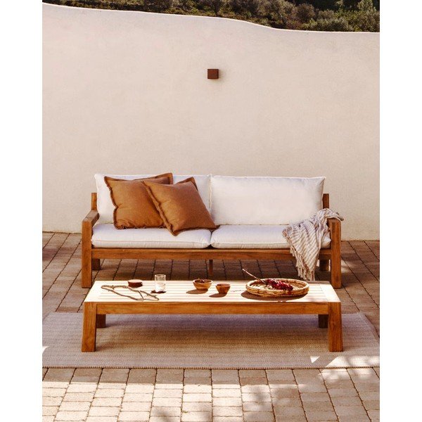 Valge aia diivan teakpuidust Forcanera - Kave Home-image-1