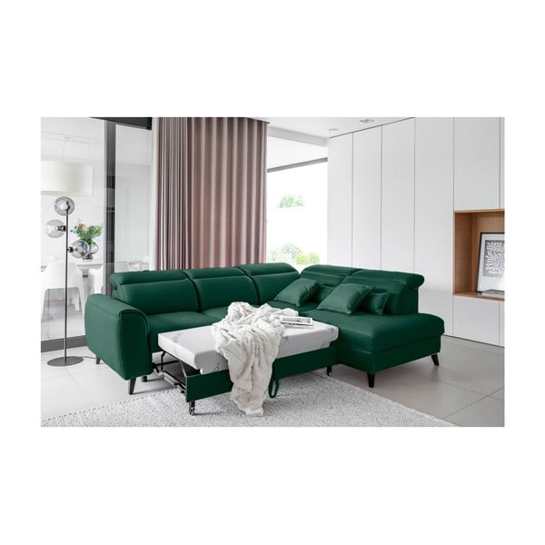 Roheline sametist lahtikäiv/sahtliga nurgadiivan (parem nurk/L-kujuline) Noble – ELTAP-image-4