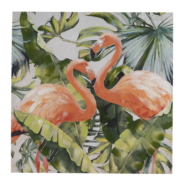 Nástěnný obraz na plátně Geese Modern Style Flamingo Dos Cubico, 100 x 100 cm