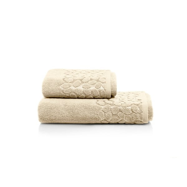 Set hnědé osušky a ručníku z bavlny Maison Carezza Ciampino