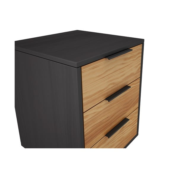 Naturaalset värvi männipuidust öökapp Lavis - Marckeric-image-4